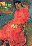 Paul Gauguin, Frau im rotem Kleid